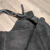 Suede Full Chaps, Fringe *vgc, mnr dirt, rubs & stains
