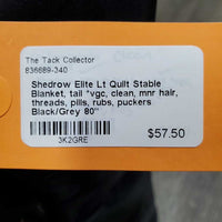 Lt Quilt Stable Blanket, tail *vgc, clean, mnr hair, threads, pills, rubs, puckers
