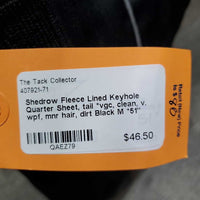 Fleece Lined Keyhole Quarter Sheet, tail *vgc, clean, v. wpf, mnr hair, dirt
