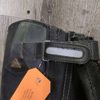 Pr Synthetic Winter Riding Boots *gc, older?, clean, scuffed toes, residue/mnr dirt, wavy/stiff zips, threads
