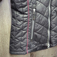 Fleece Lined Quilt Puffer Jacket, detach hood *vgc, mnr pills, hair
