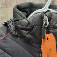Fleece Lined Quilt Puffer Jacket, detach hood *vgc, mnr pills, hair
