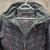 Fleece Lined Quilt Puffer Jacket, detach hood *vgc, mnr pills, hair
