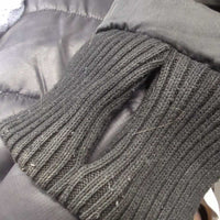 Quilt Jacket, Fleece Lined, Snap Hood *gc, faded, clumpy, dirty pockets, cuffs: rubs, stains & pilly
