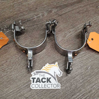 #PCSP-500 Floral Copper Dot Western Rowel Spurs *vgc, mnr dirt?stain, residue
