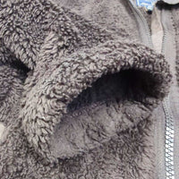 Long Fleece Jacket, zipper "Spruce Meadows" *gc, older, clumpy, thin cuffs
