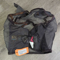 Fine Mesh Fly Mask, Ears *gc/fair, dirty, grass?hay in ears, hair, clumpy, faded, v.worn velcro
