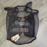 Fine Mesh Fly Mask, Ears *gc/fair, clean, v.hairy, curled velcro, v.rubbed, pilly & snagged, unstitched velcro
