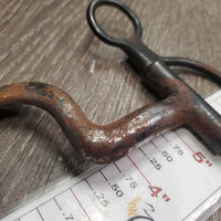 SS High Port Spoon Western Curb Bit, Reinsman Double Jointed Metal Curb - Chin Strap *gc, v.rusty, scrapes

