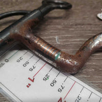 SS High Port Spoon Western Curb Bit, Reinsman Double Jointed Metal Curb - Chin Strap *gc, v.rusty, scrapes
