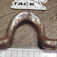 SS High Port Spoon Western Curb Bit, Reinsman Double Jointed Metal Curb - Chin Strap *gc, v.rusty, scrapes
