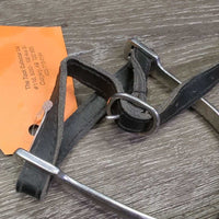 Pr POW Spurs, Thick Leather Spur Straps *gc, clean, widened, scratches, rubs *straps: xc
