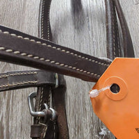 Leather & Rawhide Headstall, Quick Change, Split Reins *vgc, mnr dirt, edge scrapes, slice, rubs
