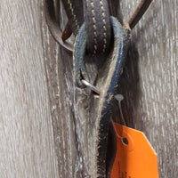 Leather & Rawhide Headstall, Quick Change, Split Reins *vgc, mnr dirt, edge scrapes, slice, rubs

