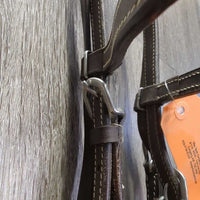 Leather & Rawhide Headstall, Quick Change, Split Reins *vgc, mnr dirt, edge scrapes, slice, rubs
