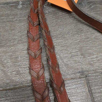 Soft Braided Reins *gc, older, clean & mnr dirt, rubs, scrapes, v.creased, loose hooks
