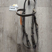 Rsd Bridle *gc, rubs, faded, tight keepers, dry, stiff, bent, creases, N0 Noseband , xholes
