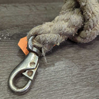 Hvy Thick Cotton Lead Rope, Bull Snap *gc, frays, dirt, stains, rubs, discolored, snags
