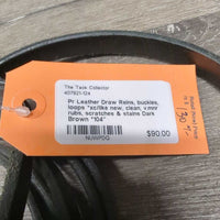 Pr Leather Draw Reins, buckles, loops *xc/like new, clean, v.mnr rubs, scratches & stains
