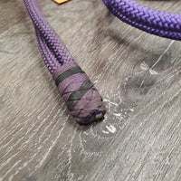 Thick Stiff Nylon Rope Halter, attached Lead Rope, wrapped nose *gc, dirty, stains, rubs, frays

