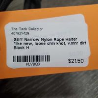 Stiff Narrow Nylon Rope Halter *like new, loose chin knot, v.mnr dirt
