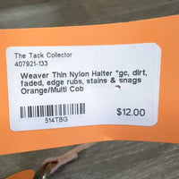 Thin Nylon Halter *gc, dirt, faded, edge rubs, stains & snags

