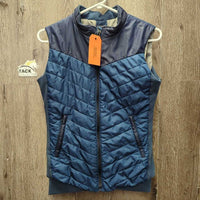 JUNIORS Light Puffy Down Vest, zipper *gc, clean, puckered
