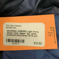 JUNIORS Light Puffy Down Vest, zipper *gc, clean, puckered
