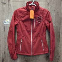 Soft Shell Fleece Lined Jacket, zips *vgc, seam puckers, mnr clumpy lining, undone seam stitching & stain

