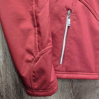 Soft Shell Fleece Lined Jacket, zips *vgc, seam puckers, mnr clumpy lining, undone seam stitching & stain
