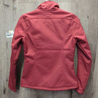 Soft Shell Fleece Lined Jacket, zips *vgc, seam puckers, mnr clumpy lining, undone seam stitching & stain
