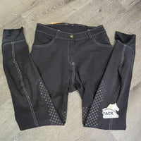 Hvy EuroSeat Breeches *gc, mnr unstitched seam, rubs, pills, faded, snapped seat elastics, mnr stains, dry stickies & stretched seat seam
