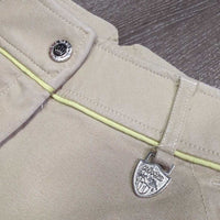 Hvy EuroSeat Breeches *gc, seam puckers, faded edges, older, mnr stretched seat seams
