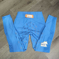 Full Seat Sticky Riding Tight Breeches, Pull On, Bling *vgc/gc, seam puckers, discolored & stained seat seams, bling, mnr dirt, puckers
