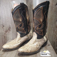 MENS VINTAGE Pointy Toe Snakeskin Western Boots *vgc, clean, mnr scuffs & rubs, peeling/lifting scales
