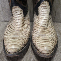 MENS VINTAGE Pointy Toe Snakeskin Western Boots *vgc, clean, mnr scuffs & rubs, peeling/lifting scales
