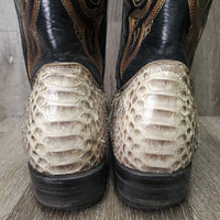 MENS VINTAGE Pointy Toe Snakeskin Western Boots *vgc, clean, mnr scuffs & rubs, peeling/lifting scales
