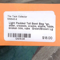 Light Padded Tall Boot Bag *gc, older, creases, cracks, stains, folds, broken trim, rubs
