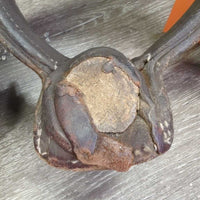 Hvy Thick Soft Leather Cribbing Collar **fair/poor, unstitched edges, torn/exposed ends, dry, stiff, cracks, rubs, scrapes, older
