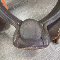 Hvy Thick Soft Leather Cribbing Collar **fair/poor, unstitched edges, torn/exposed ends, dry, stiff, cracks, rubs, scrapes, older
