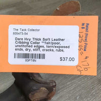 Hvy Thick Soft Leather Cribbing Collar **fair/poor, unstitched edges, torn/exposed ends, dry, stiff, cracks, rubs, scrapes, older
