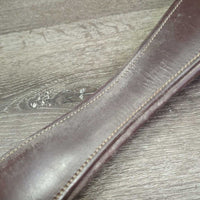 Thick Padded Leather Girth, els, D Ring *vgc/gc, dirt, scuffs, hairy seams, rubs, scratches
