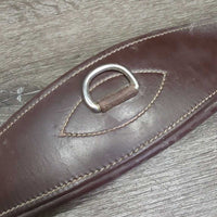 Thick Padded Leather Girth, els, D Ring *vgc/gc, dirt, scuffs, hairy seams, rubs, scratches
