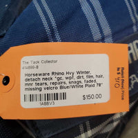 Hvy Winter Blanket, detach neck *gc, wpf, dirt, film, hair, mnr tears, repairs, snags, faded, NO Neck velcro
