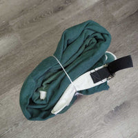 Hvy Cotton Stable Blanket, 2 legs *gc/fair, v.stained, v.faded, older, clean, frays,older
