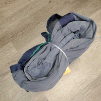 Cotton Stable Sheet, 2 legs *fair, clean, staines, repairs, SHRUNK, mnr rubs, pilly, tears
