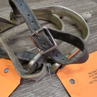 Thick Hvy Dressage Rowel Spurs, Thin Leather Spur Straps *fair, v.dirty, oxidation, rubs, scuffs, stains, older, unstitched
