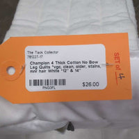 4 Thick Cotton No Bow Leg Quilts *vgc, clean, older, stains, mnr hair
