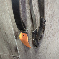 Soft Rsd Padded Bridle, Thick Wide Plain Reins, Buckles, Flash *gc, clean, older? film, trimmed end, rubs, scrapes
