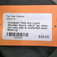 Thick Hvy Lycra Shoulder Guard, velcro *gc, clean, mnr rubs, pills & unstitched seam
